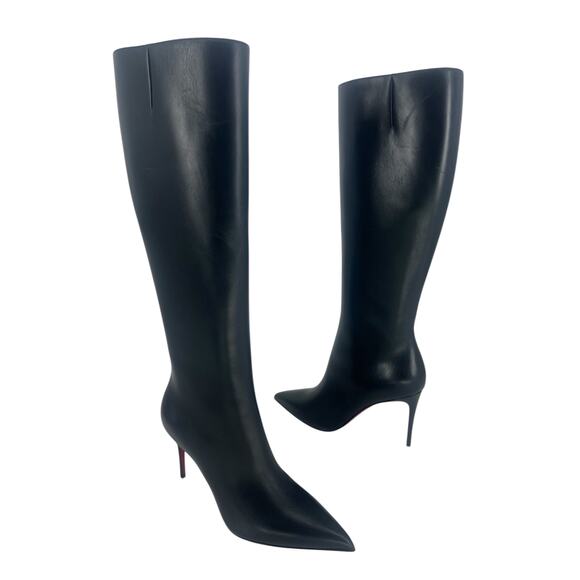 Christian Louboutin Kate Botta 85mm Leather Knee High Boots in Black - Picture 2 of 16